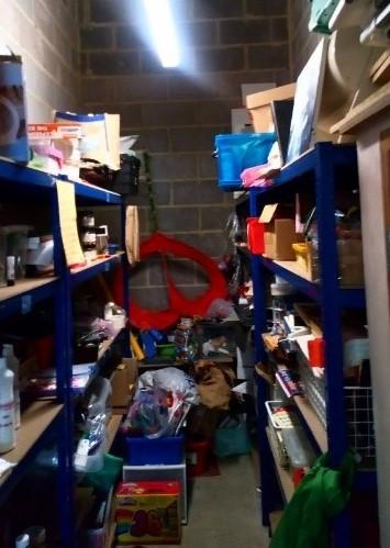 the storage room at LCAT before Wates